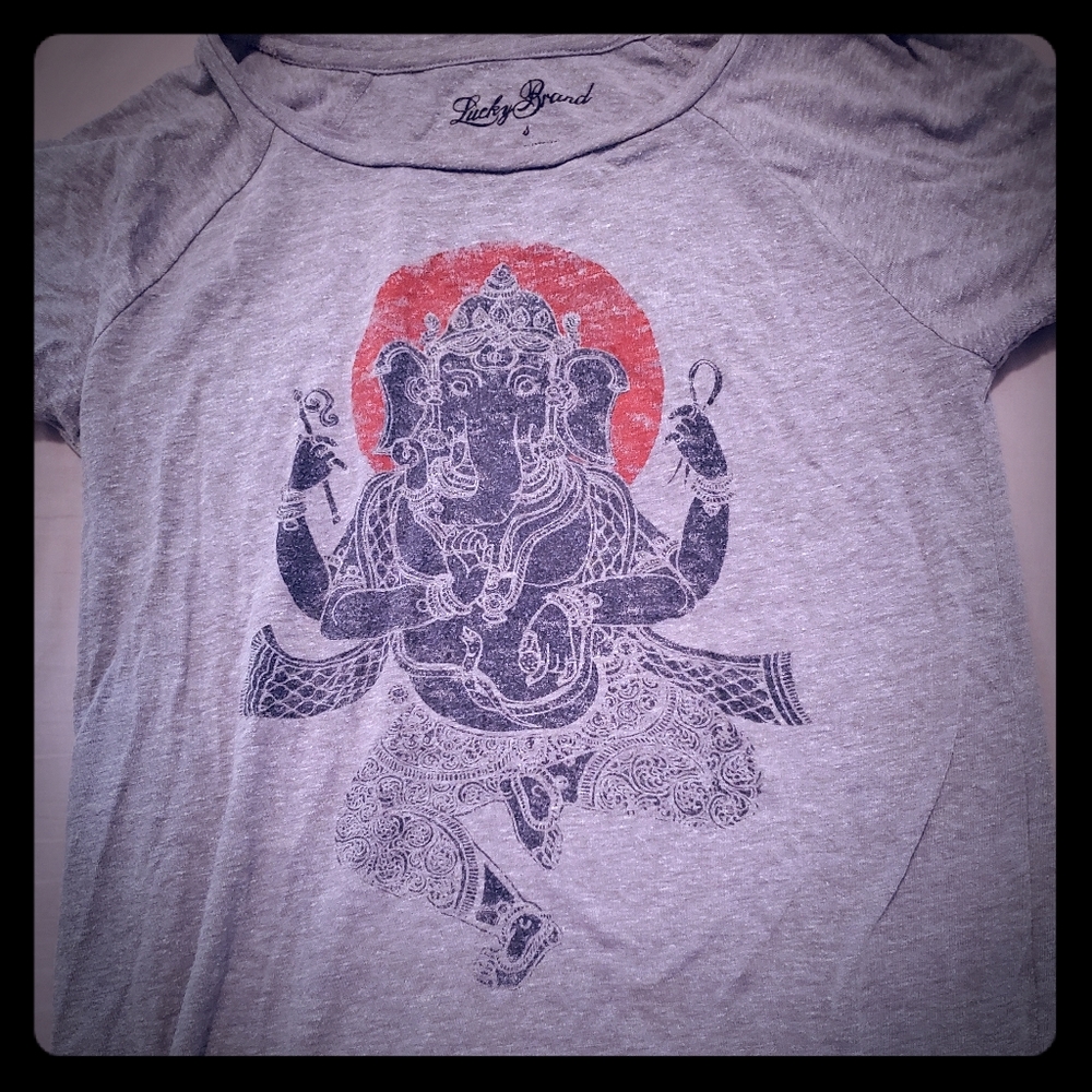 Lucky brand grey elephant t-shirt